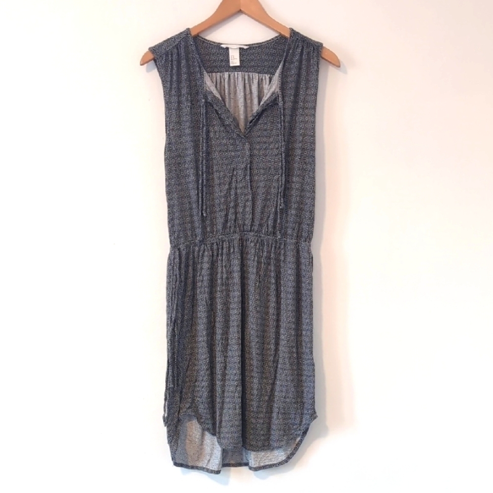 Comfy H&M Sleeveless Stretch Knit Black & White Geometric Dress Size Medium